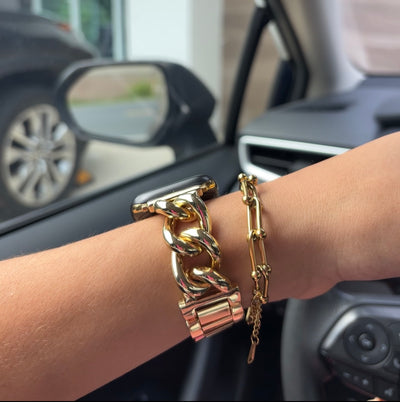 Gold chain watch band