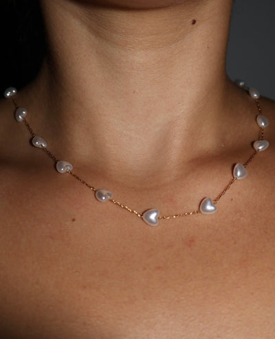 Pearls and hearts necklace